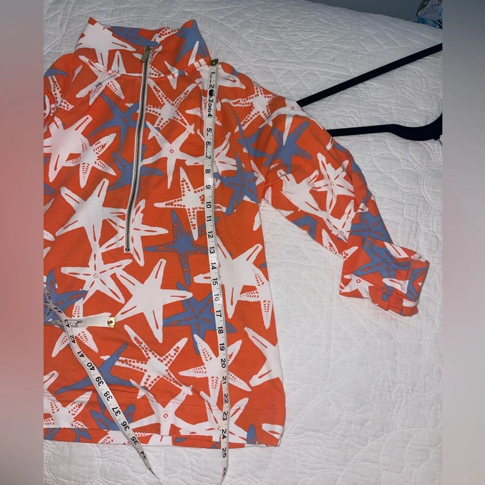Orange Starfish Print Pullover - Picture 6 of 7